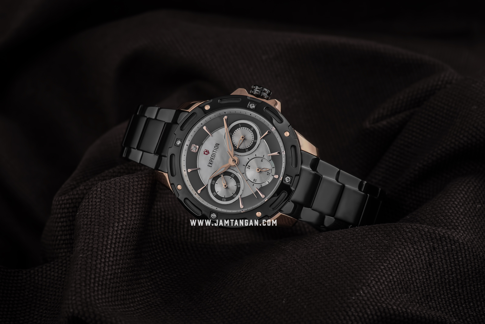 Expedition E 6760 BF BBRBA Ladies Mother of Pearl Dial Black Stainless Steel Machtwatch